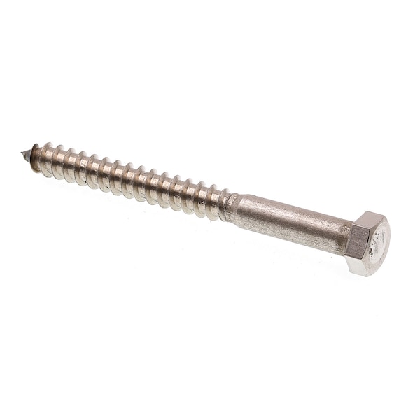 Hex Lag Screw 3/8in X 4in Grade 18-8 Stainless Steel 15PK